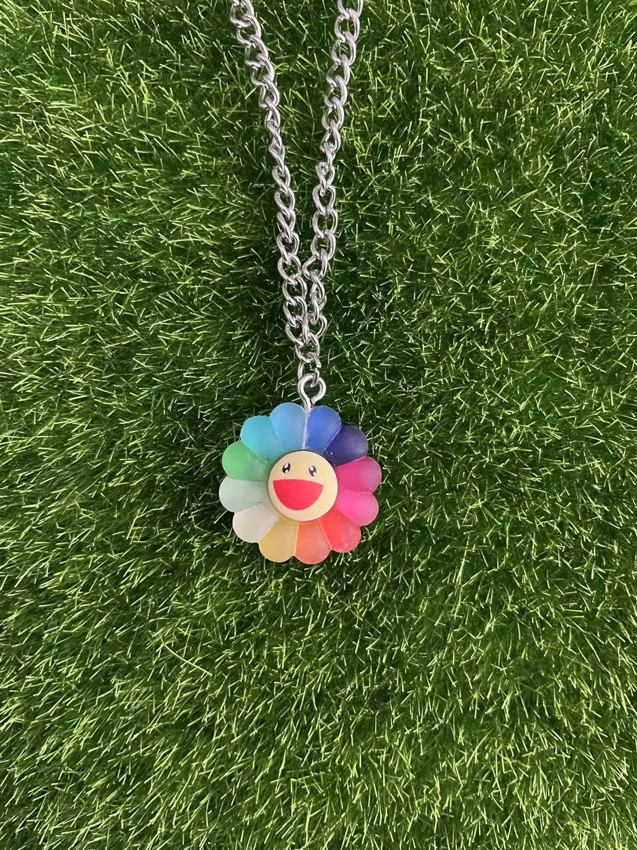 50cm Wholesale Cute Sunflower Resin Pendant Chain Chokers Necklace For Women Gift