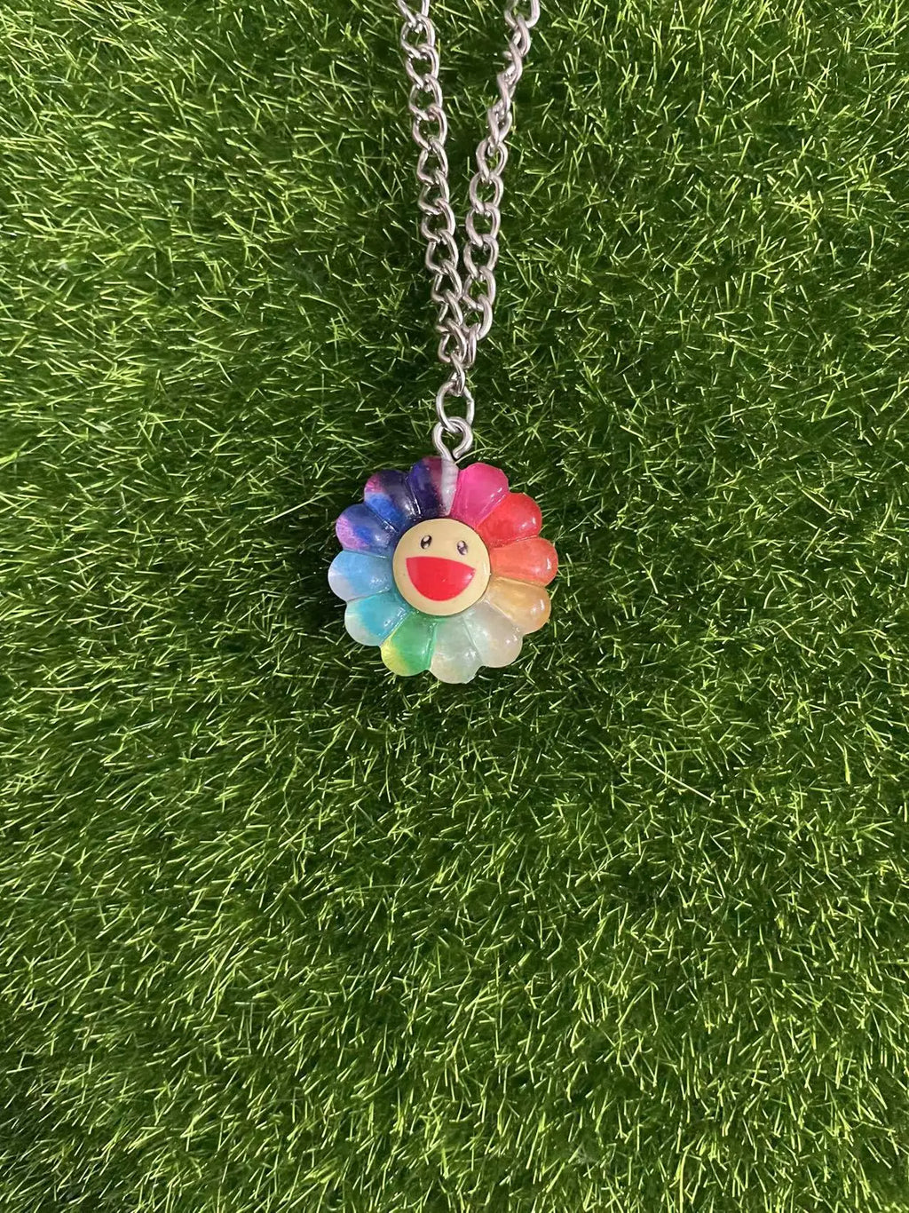 50cm Wholesale Cute Sunflower Resin Pendant Chain Chokers Necklace For Women Gift
