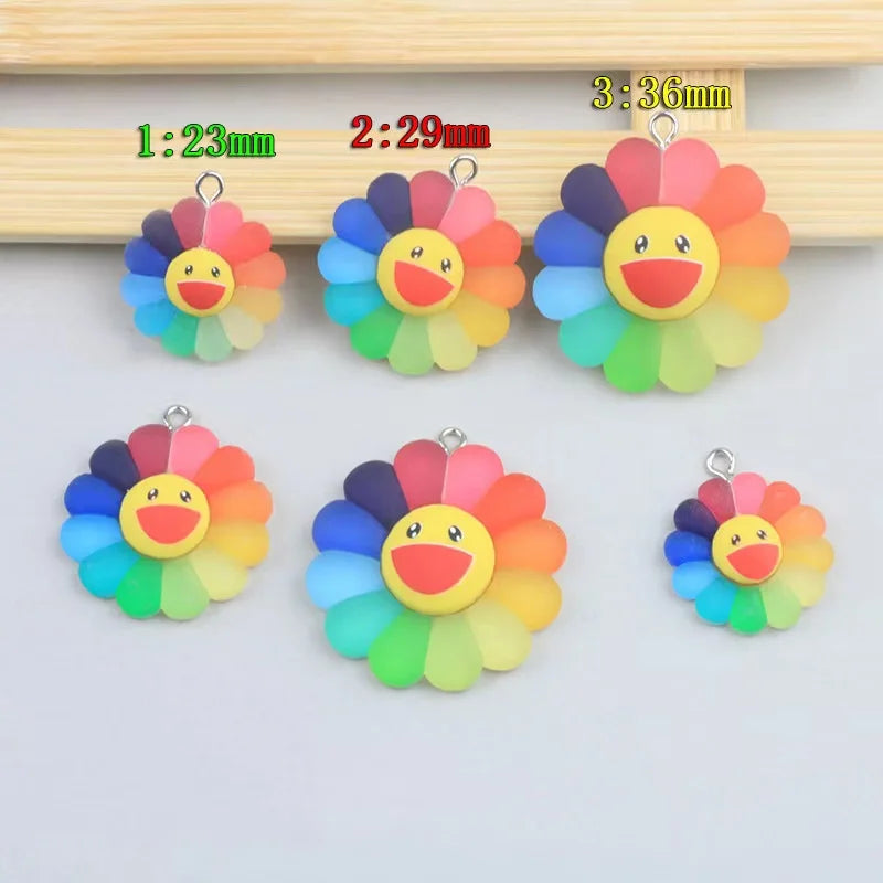 50cm Wholesale Cute Sunflower Resin Pendant Chain Chokers Necklace For Women Gift