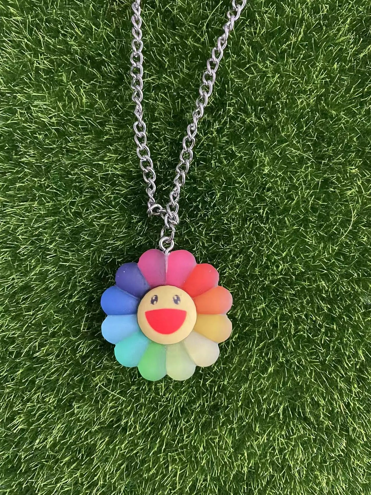 50cm Wholesale Cute Sunflower Resin Pendant Chain Chokers Necklace For Women Gift