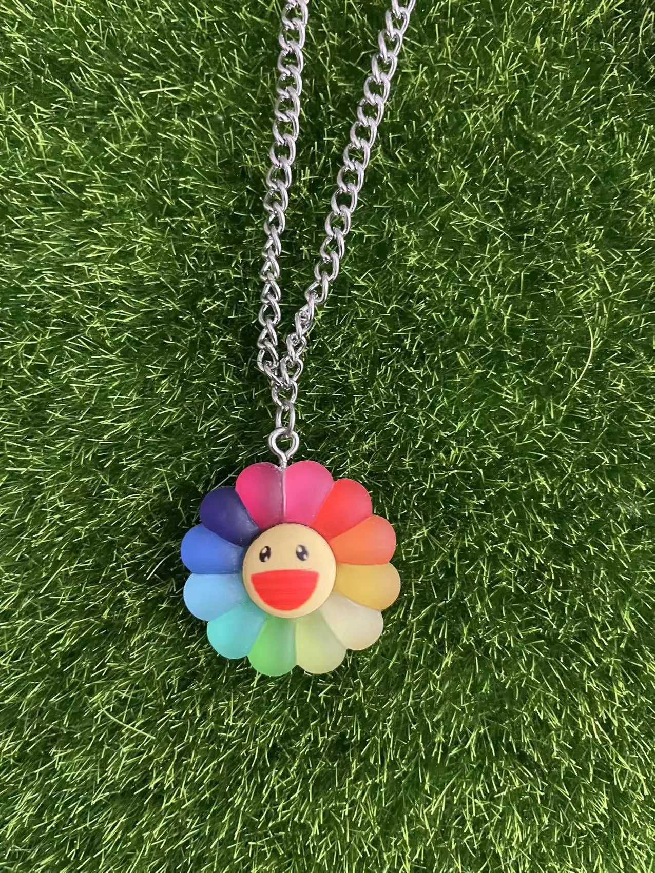 50cm Wholesale Cute Sunflower Resin Pendant Chain Chokers Necklace For Women Gift