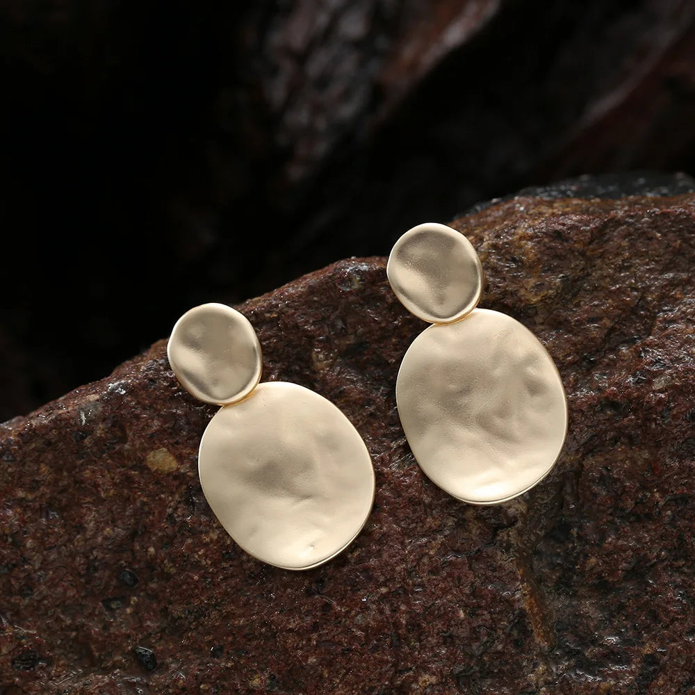 Geometric Drop Korean Dangle Earrings For Women Girls Oversize Round 2022 New Style Jewelry Summer Beach Accessories